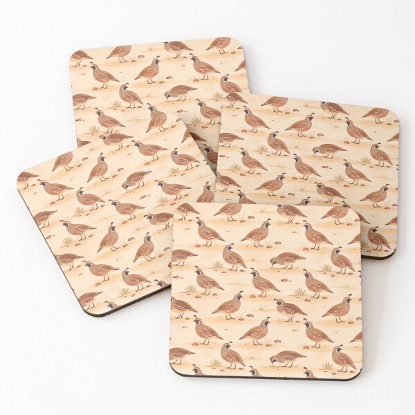 Item preview, Desert Quail Pattern Warm Sand Minimal Wildlife designed and sold by JessArty ⭐⭐⭐⭐⭐.