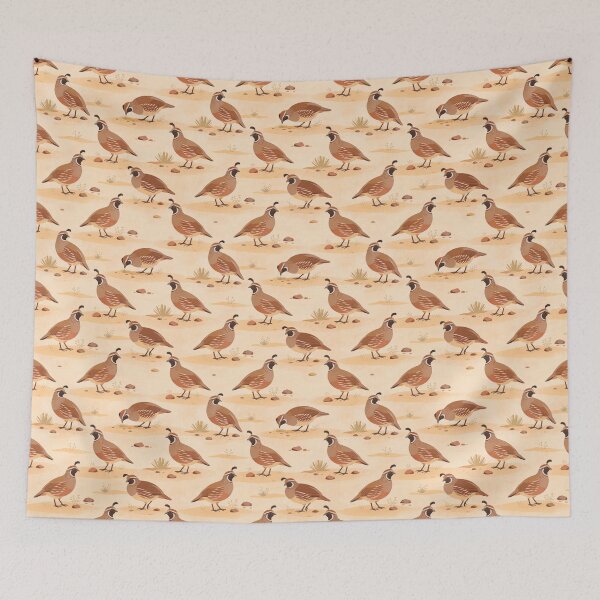 Item preview, Desert Quail Pattern Warm Sand Minimal Wildlife designed and sold by JessArty ⭐⭐⭐⭐⭐.