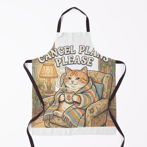 Item preview, Cancel Plans Please Cozy Cat Retro Vintage Homebody Illustration designed and sold by urbinet.