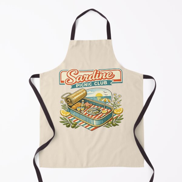 Item preview, Sardine Picnic Club Vintage Coastal Foodie Summer Illustration designed and sold by Bratak.