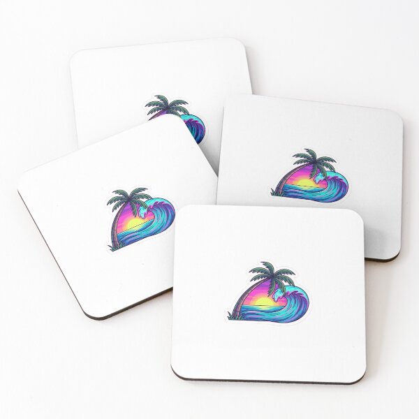 Item preview, Venti Tropical Wave Scene Vaporwave Sticker designed and sold by Venti waves.