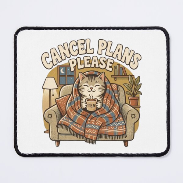 Item preview, Cancel Plans Please Cute Cozy Cat Retro Vintage Tea Lover Design designed and sold by urbinet.