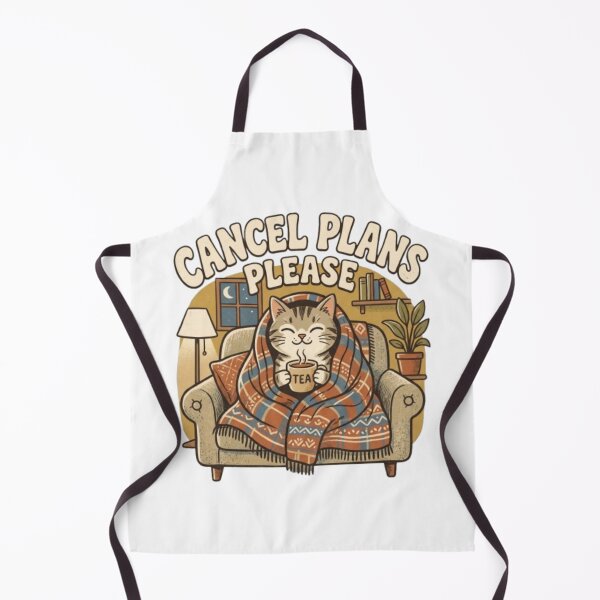 Item preview, Cancel Plans Please Cute Cozy Cat Retro Vintage Tea Lover Design designed and sold by urbinet.