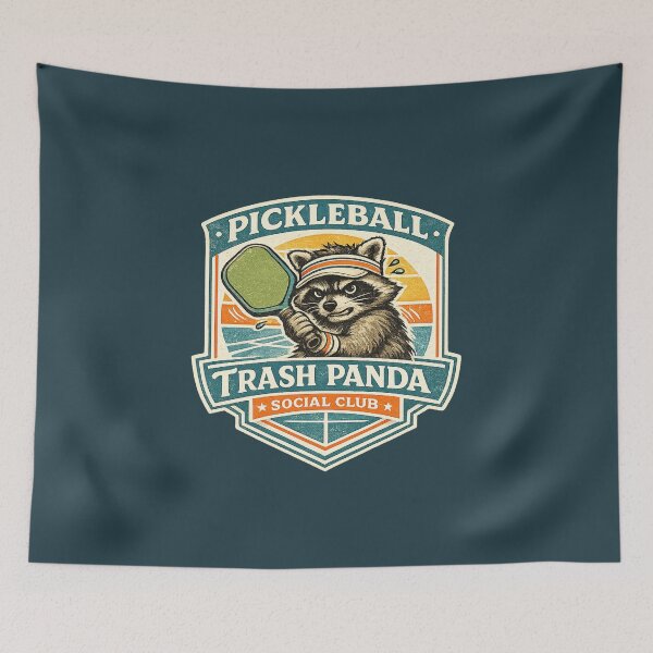 Item preview, Pickleball Trash Panda Social Club Retro Court Humor Graphic designed and sold by Bratak.