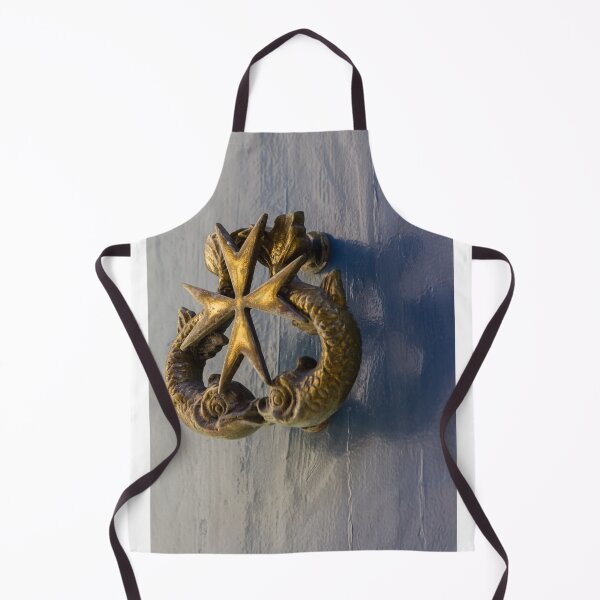 Item preview, Vintage Antique Brass Door Knocker With Star And Fish Motif On Blue Painted Door designed and sold by Nmallia.