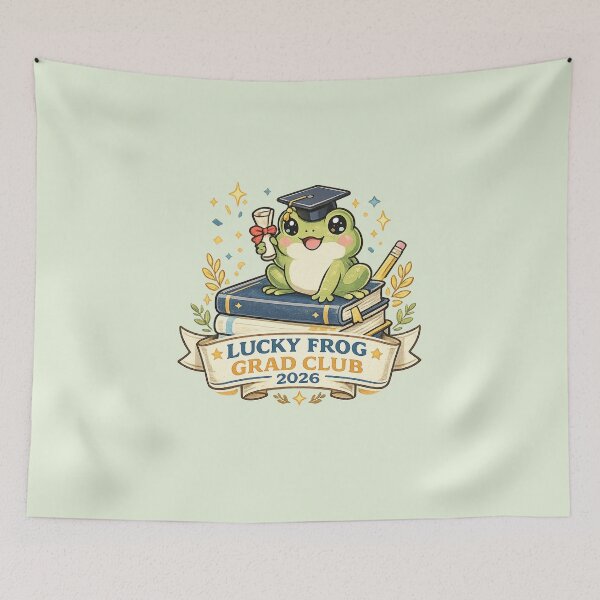 Item preview, Lucky Frog Grad Club 2026 Cute Collegiate Graduation Art designed and sold by Bratak.