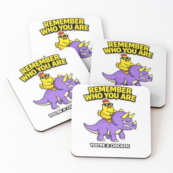 Item preview, Remember Who You Are You’re A Chicken Funny Dinosaur Meme Triceratops designed and sold by VibeOffline Studio.