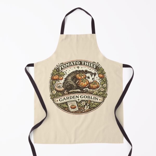 Item preview, Tomato Thief Garden Goblin Cottagecore Possum Garden Print designed and sold by Bratak.