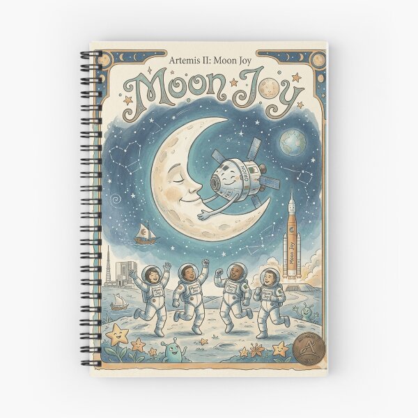 Item preview, Copy. Moon Joy. Magnet Artemis II: Moon Joy - Vintage Space Mission Sketch designed and sold by topartiste.