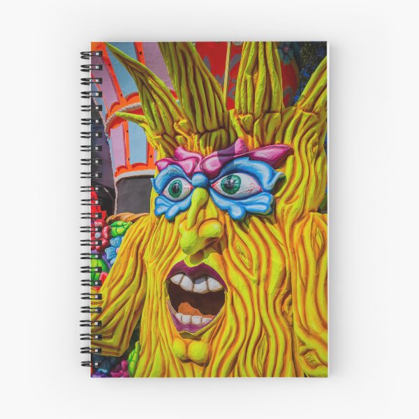 Item preview, Colorful Carnival Float Sculpture With Expressive Masked Face And Wood-Like Texture At Festival designed and sold by Nmallia.