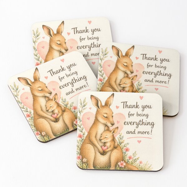 Item preview, Kangaroo Mum Watercolour Love Birthday Mothers Day designed and sold by inspired-works.
