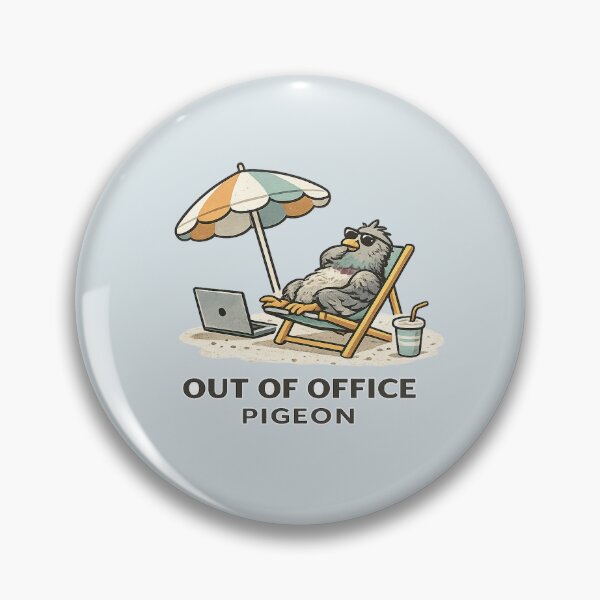 Item preview, Out of Office Pigeon Minimalist Summer Burnout Humor designed and sold by Bratak.