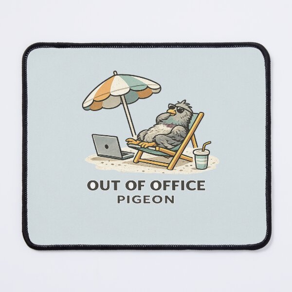 Item preview, Out of Office Pigeon Minimalist Summer Burnout Humor designed and sold by Bratak.