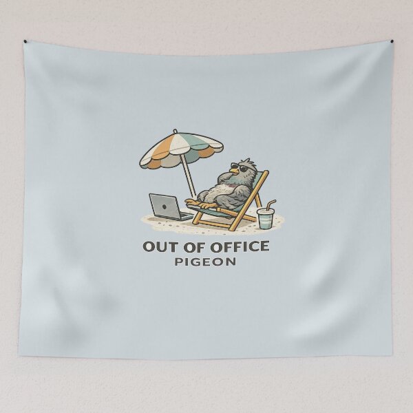 Item preview, Out of Office Pigeon Minimalist Summer Burnout Humor designed and sold by Bratak.
