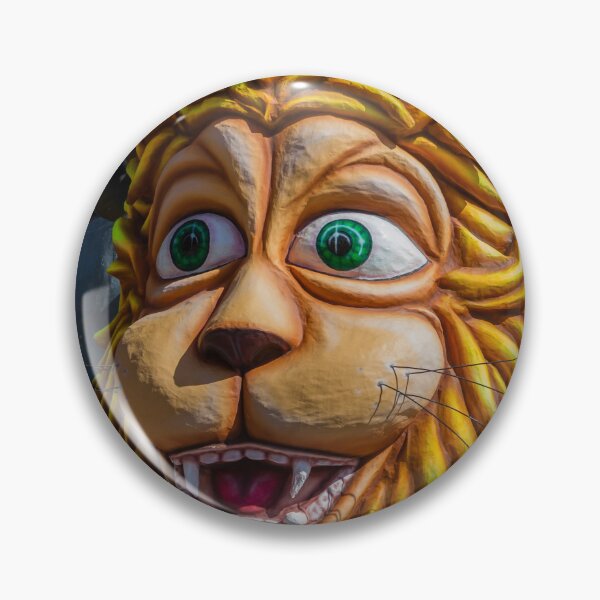 Item preview, Colorful Carnival Float Sculpture With Expressive Masked Face And Wood-Like Texture At Festival designed and sold by Nmallia.