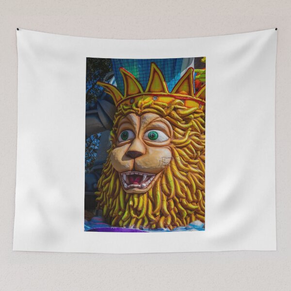 Item preview, Colorful Carnival Float Sculpture With Expressive Masked Face And Wood-Like Texture At Festival designed and sold by Nmallia.