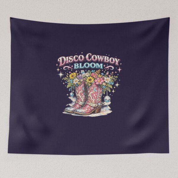 Item preview, Disco Cowboy Bloom Western Festival Floral Neon Artwork designed and sold by Bratak.