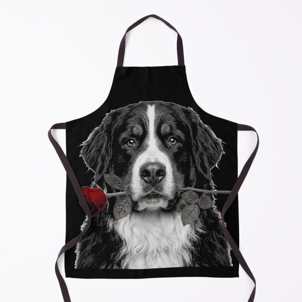 Item preview, Bernese Mountain Dog with Rose Black and White designed and sold by FiscalFashions.