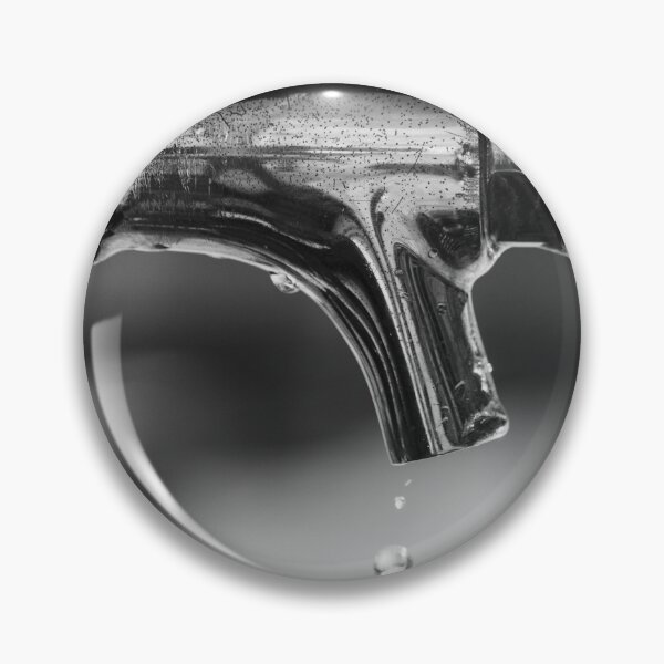 Item preview, Close-Up Of Dripping Metal Faucet Tap With Water Drop In Black And White Minimalist Detail designed and sold by Nmallia.