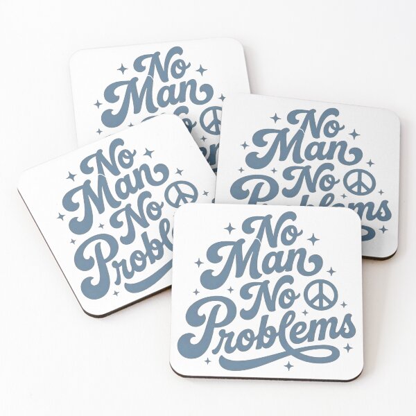 Item preview, No Man No Problems Retro Typography, Funny Single Life Quote, Peace designed and sold by thesplitshop.