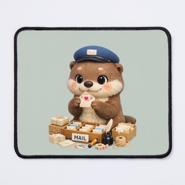 Item preview, Cute Mailroom Otter 3D CGI | Kawaii Animal Post Office Aesthetic Love Letter Illustration designed and sold by Moons Studio.