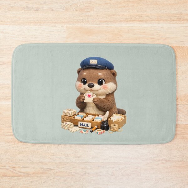Item preview, Cute Mailroom Otter 3D CGI | Kawaii Animal Post Office Aesthetic Love Letter Illustration designed and sold by Moons Studio.