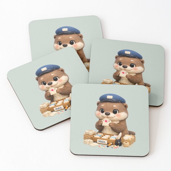 Item preview, Cute Mailroom Otter 3D CGI | Kawaii Animal Post Office Aesthetic Love Letter Illustration designed and sold by Moons Studio.