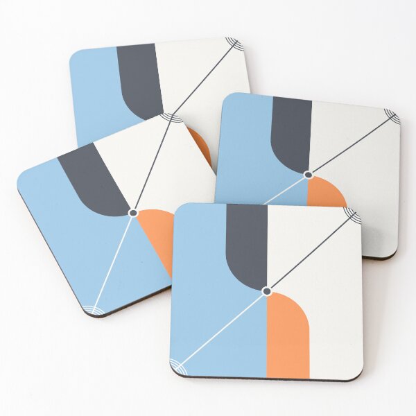 Item preview, The Nexus - Blue and Orange Minimalist Abstract designed and sold by artdocaj.