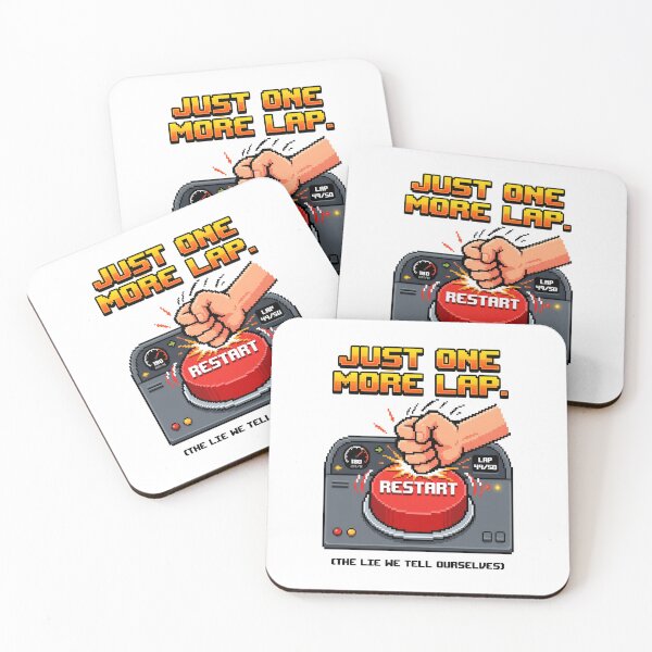 Item preview, Just One More Lap Restart Button Funny Sim Racing designed and sold by Fenay Designs.