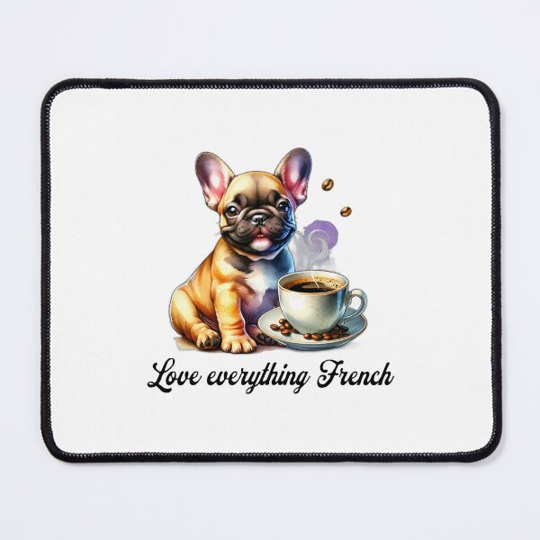 Item preview, French Bulldog with Coffee designed and sold by MyCozyCorner24.