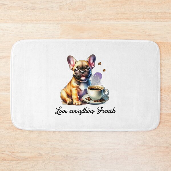 Item preview, French Bulldog with Coffee designed and sold by MyCozyCorner24.