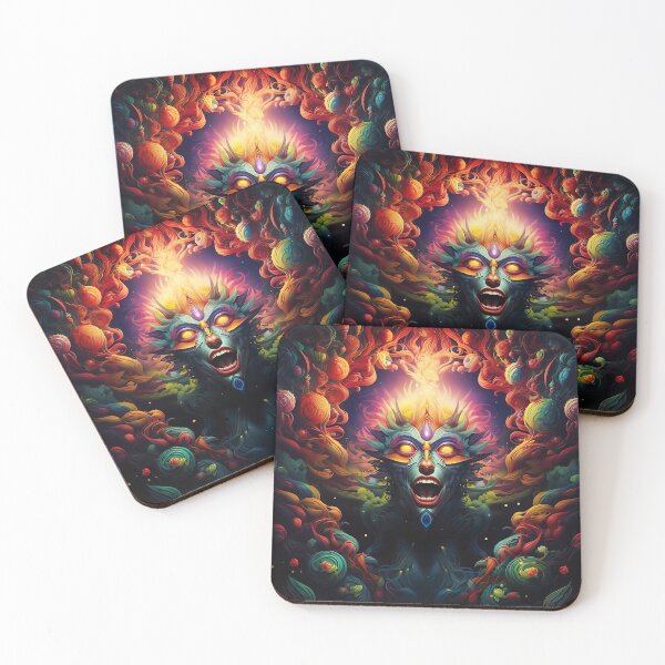 Item preview, Psychedelic Demon Face – Surreal Neon Dark Fantasy Art designed and sold by Dominik1994.