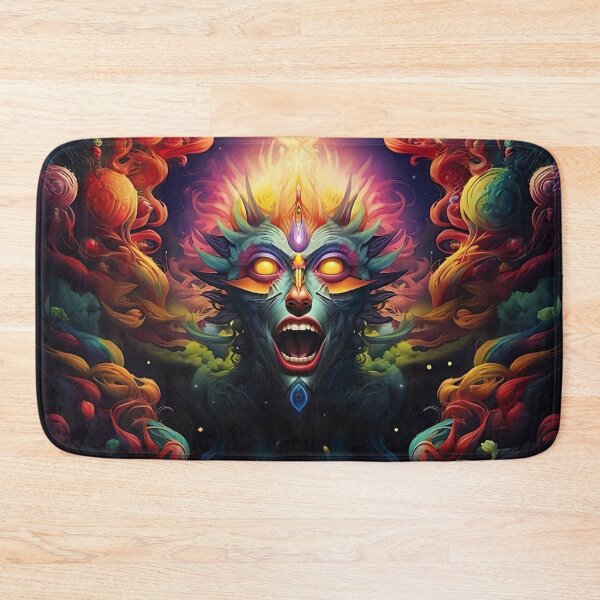 Item preview, Psychedelic Demon Face – Surreal Neon Dark Fantasy Art designed and sold by Dominik1994.