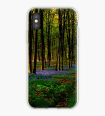 Bluebell woodland path and sunset iPhone Case