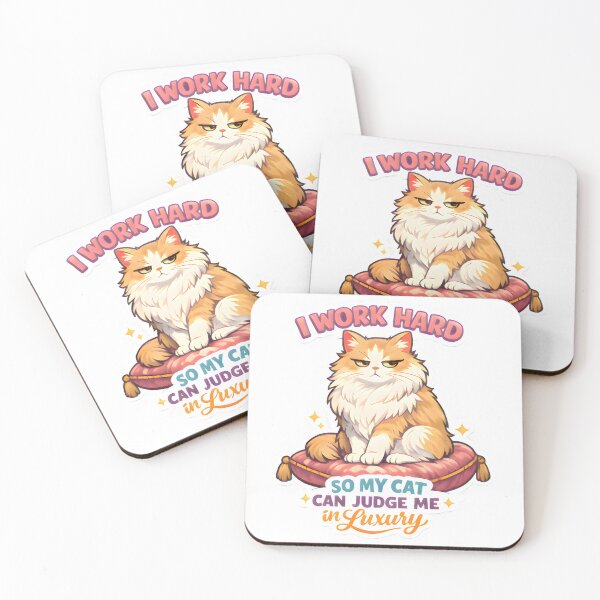 Item preview, I Work Hard So My Cat Can Judge Me in Luxury – Funny Cat Sticker designed and sold by Bettybee00.