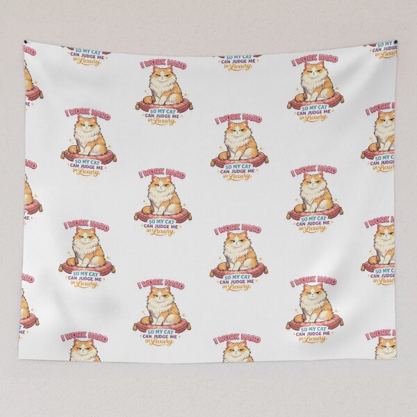Item preview, I Work Hard So My Cat Can Judge Me in Luxury – Funny Cat Sticker designed and sold by Bettybee00.