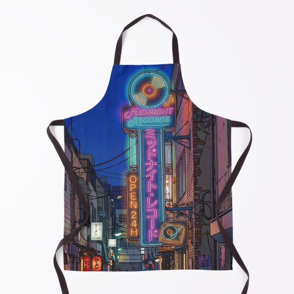 Item preview, Vintage Japanese Neon Alley Vinyl Record Shop Anime Aesthetic designed and sold by UltimateJapan.