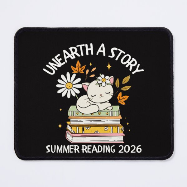Item preview, Funny Retro Unearth a Story. 2026 Summer Reading Program Cat Flowers designed and sold by WeirdlyRare.