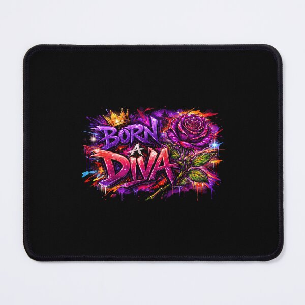 Item preview, ​Queen Vibes - Born a Diva Floral Graffiti Illustration designed and sold by RakyLaky.
