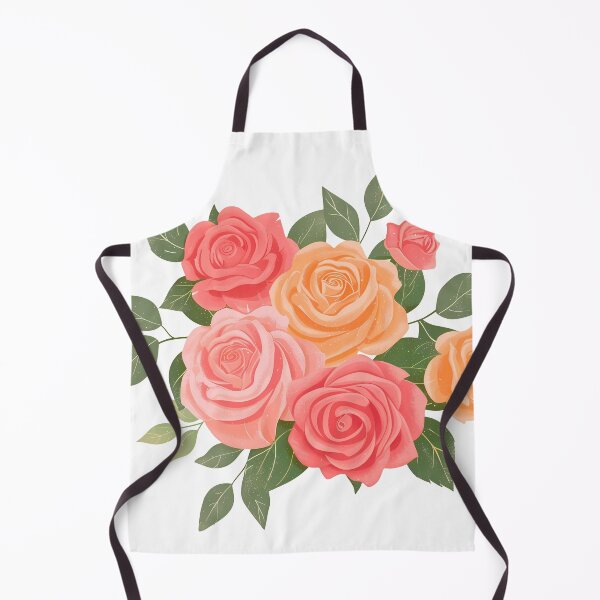 Item preview, Coral Peach Pink Orange Rose Bouquet - Warm Romantic Floral Art Print designed and sold by DesignArtist.ia.