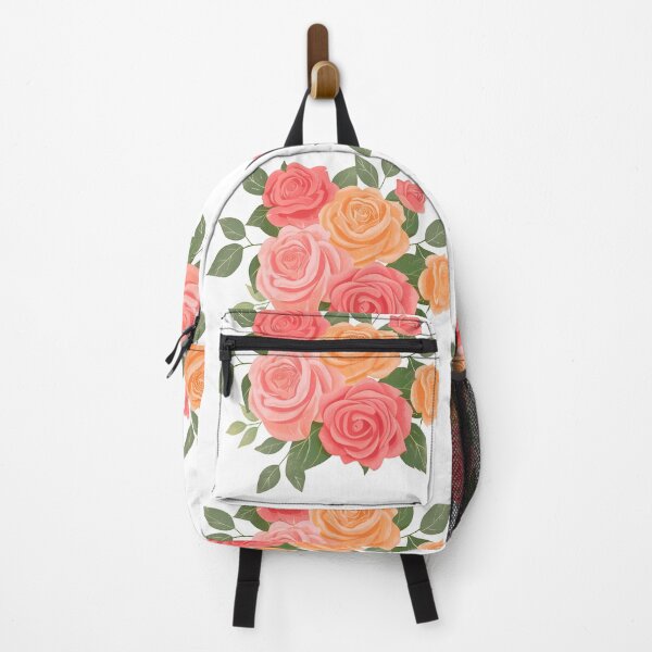 Item preview, Coral Peach Pink Orange Rose Bouquet - Warm Romantic Floral Art Print designed and sold by DesignArtist.ia.