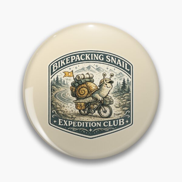 Item preview, Bikepacking Snail Expedition Club Slow Adventure Cycling Art designed and sold by Bratak.