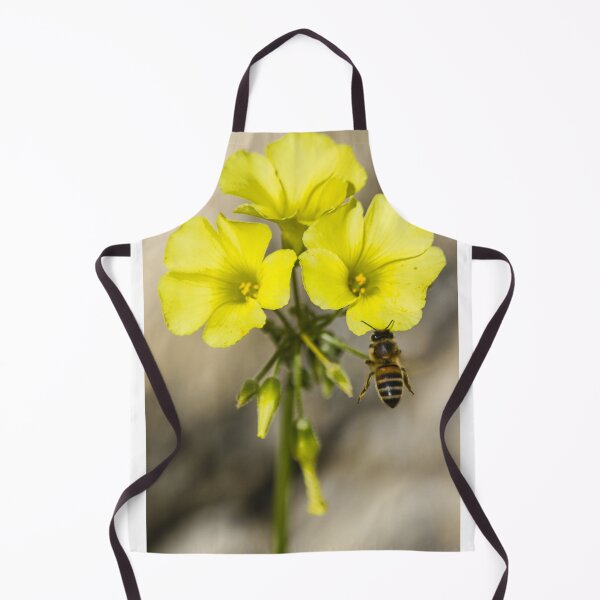Item preview, Bee Pollinating Bright Yellow Wildflowers Close-Up Macro Photo Of Honeybee On Bloom designed and sold by Nmallia.