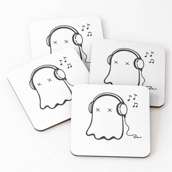 Item preview, Cute Ghost Listening to Music designed and sold by Hoffmann-Shop.