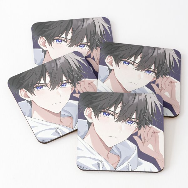 Item preview, Cute Anime Boy in White Hoodie - Blue Eyes Aesthetic designed and sold by GunnuDesigns.