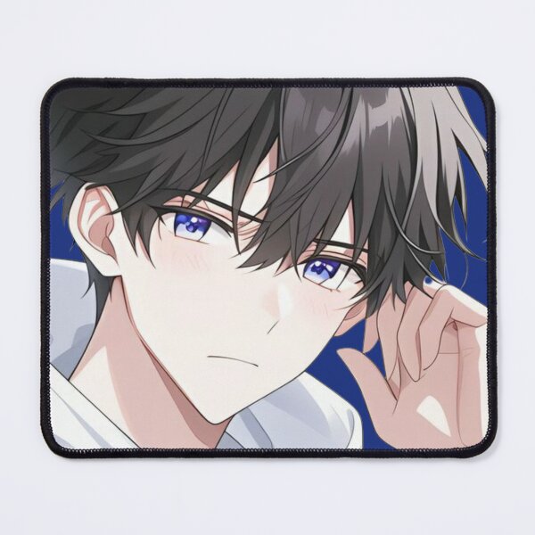 Item preview, Cute Anime Boy in White Hoodie - Blue Eyes Aesthetic designed and sold by GunnuDesigns.