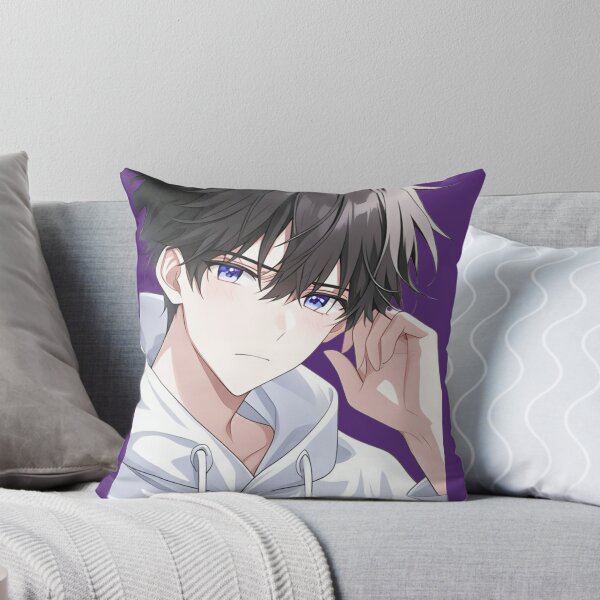 Item preview, Cute Anime Boy in White Hoodie - Blue Eyes Aesthetic designed and sold by GunnuDesigns.