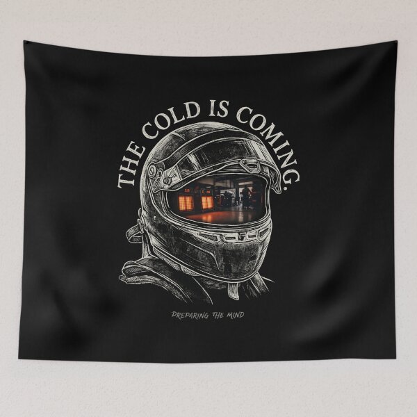 Item preview, The Cold Is Coming Preparing The Mind Sim Racing Helmet designed and sold by Fenay Designs.