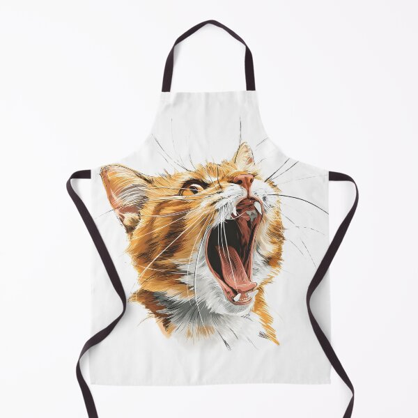 Item preview, Furious Orange Cat Mid Yell Illustration designed and sold by imaginariumlab.