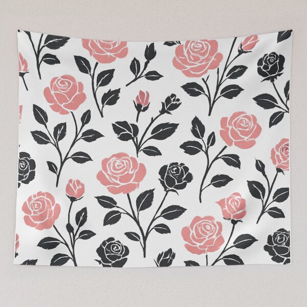 Item preview,  Pink and black rose pattern designed and sold by uunaa.
